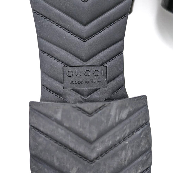 Gucci Black Logo Rubber Slide Platform Sandal Box/Dust Bag Size 37 - Picture 8 of 12